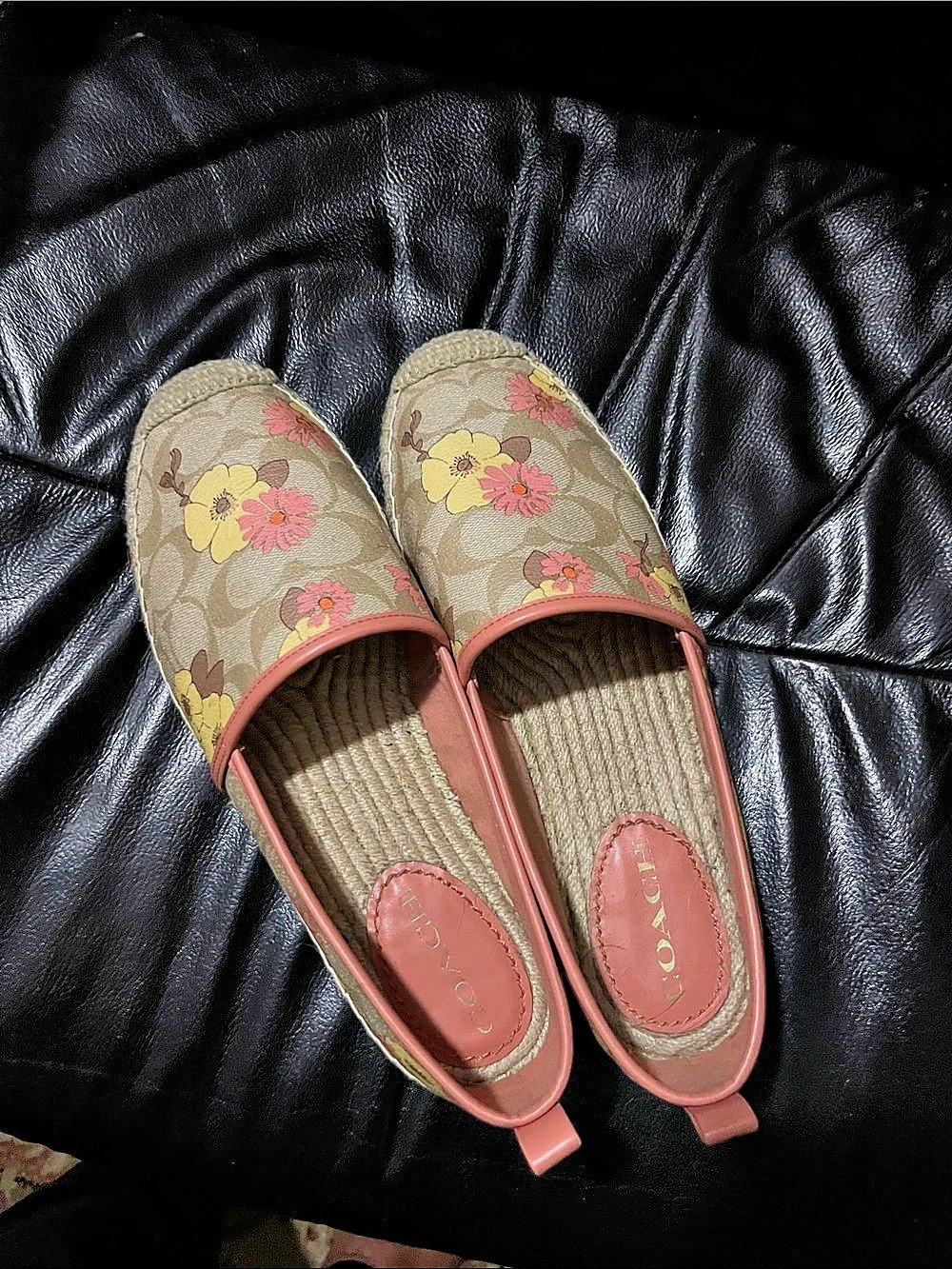 Coach Codi Espadrille In Signature Canvas With Floral Print Floral Flats Pink 10